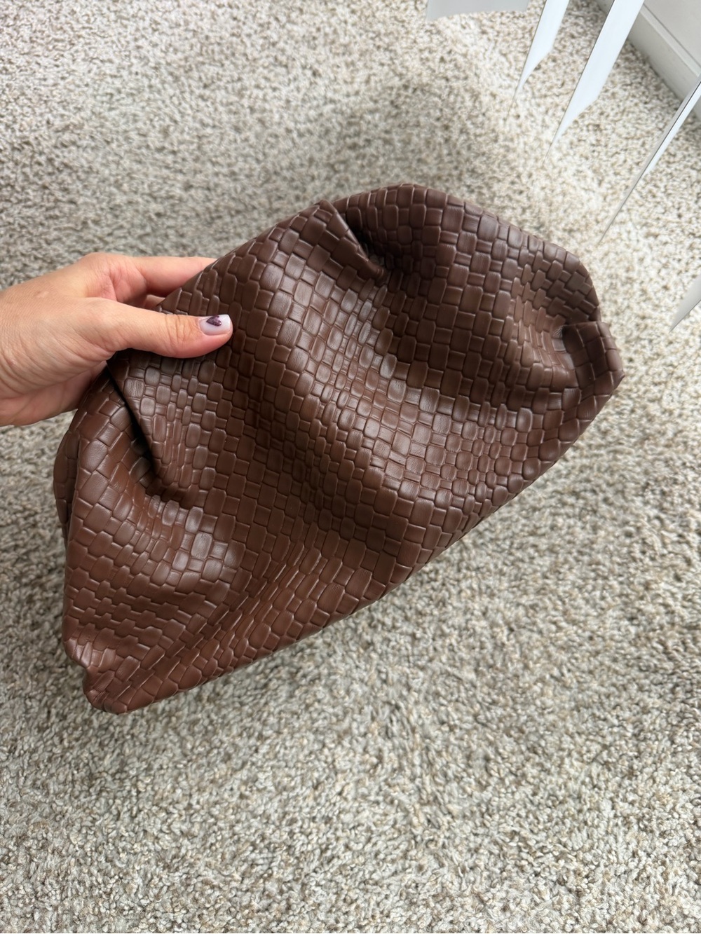 Woven Texture Brown Clutch Bag